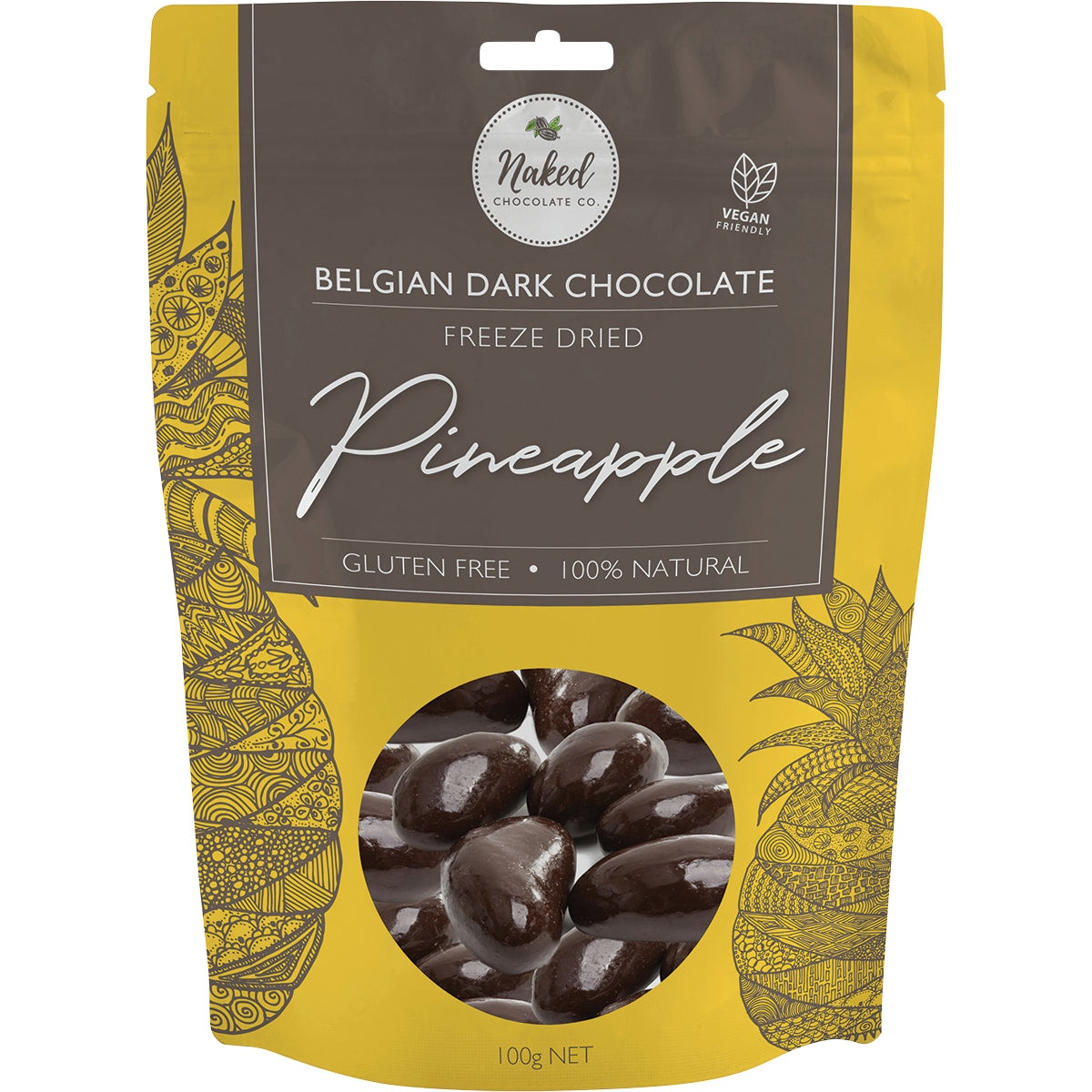 Naked Chocolate Co Dark Chocolate Freeze Dried Pineapple G