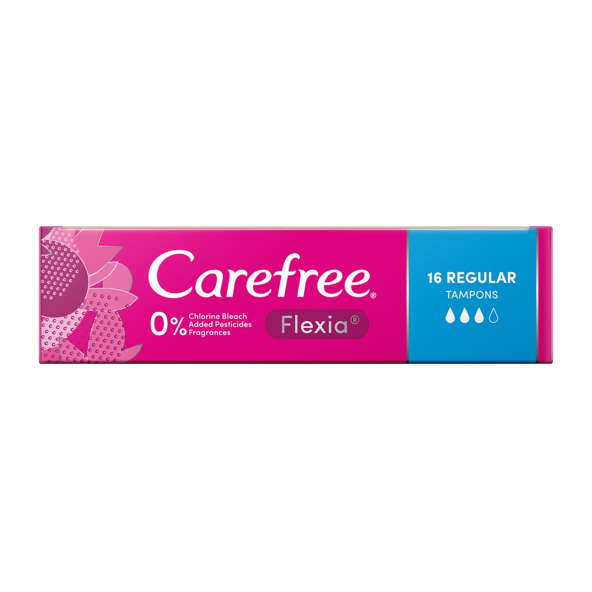 Carefree Flexia Regular Tampons with Wings 16 Pack