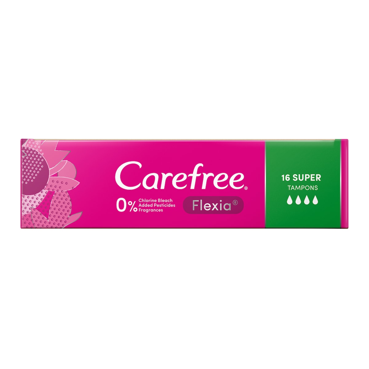 Carefree Flexia Super Tampons with Wings 16 Pack