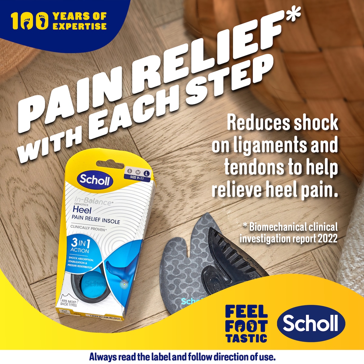 Scholl In-balance Heel & Ankle Orthotic Insole Large