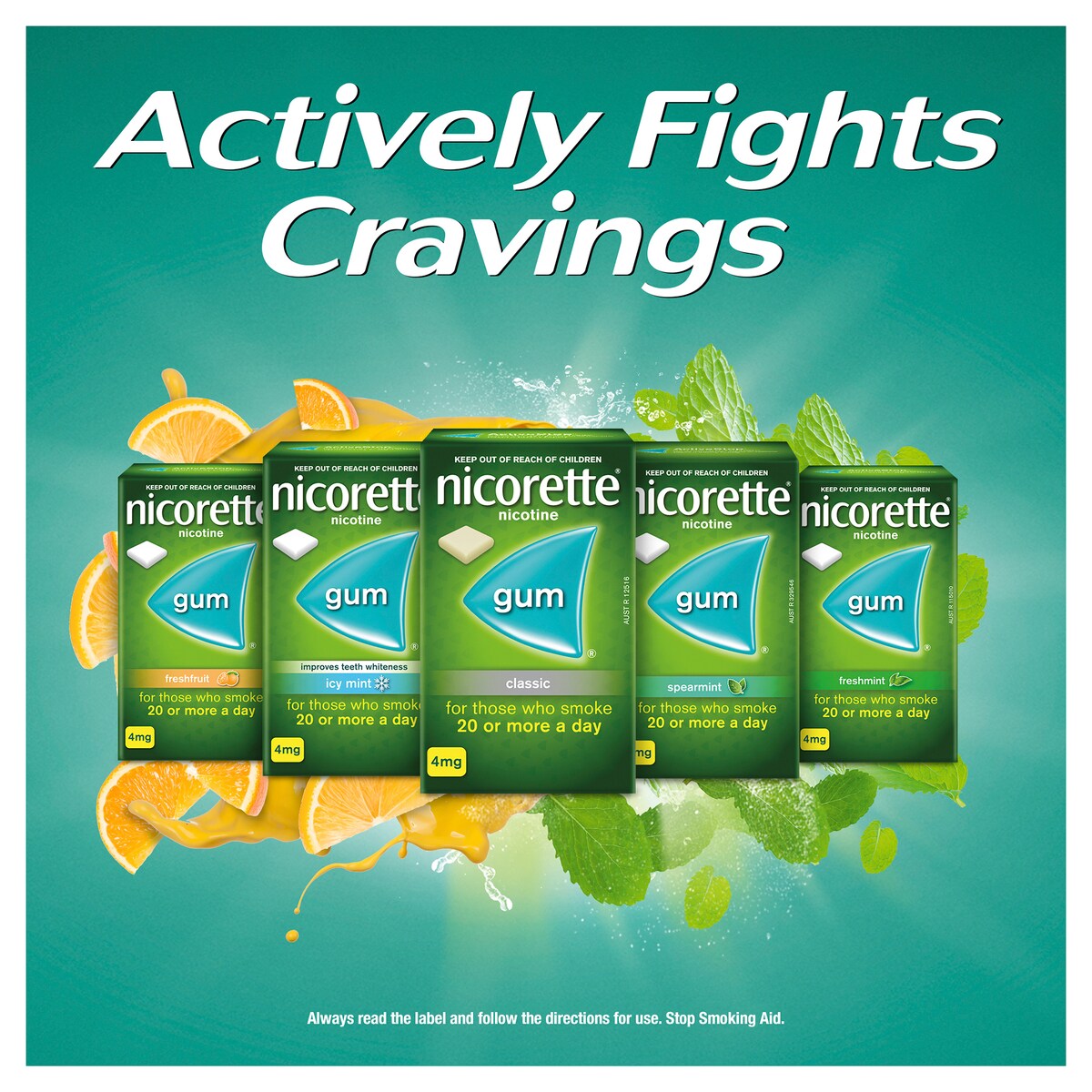 Nicorette Quit Smoking Nicotine Gum 4mg Fresh Mint 105 Pieces