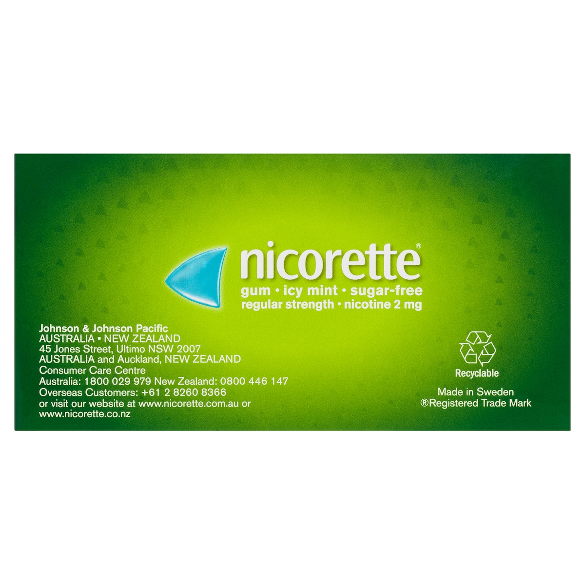 Nicorette Quit Smoking Nicotine Gum 2mg Icy Mint 75 Pack