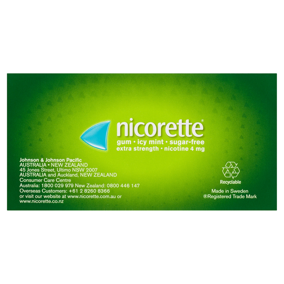 Nicorette Quit Smoking Nicotine Gum 4mg Icy Mint 75 Pack