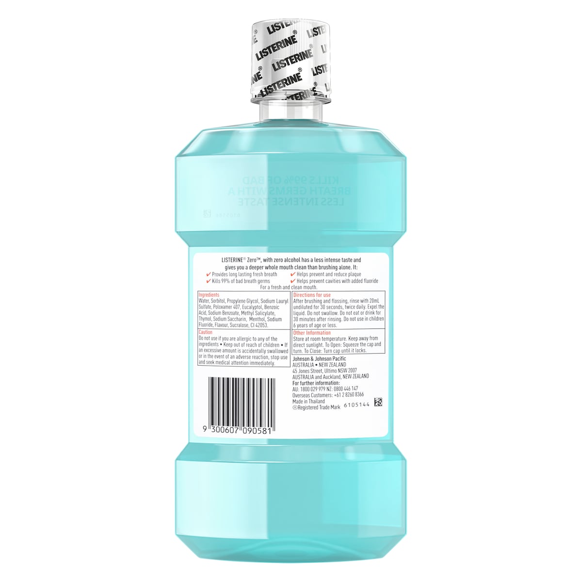 Listerine Zero Alcohol Antibacterial Mouthwash 1 Litre