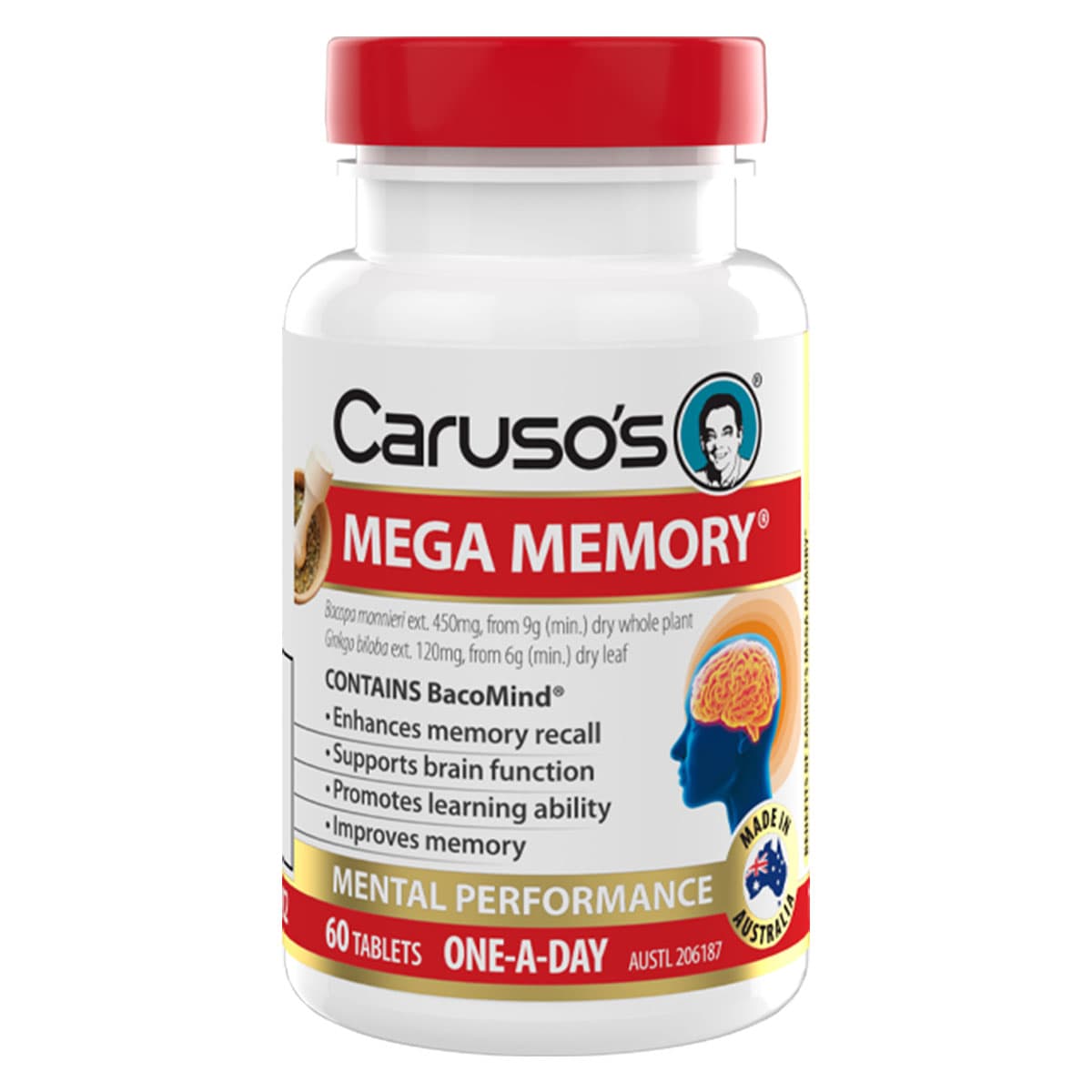 Carusos Mega Memory 60 Tablets