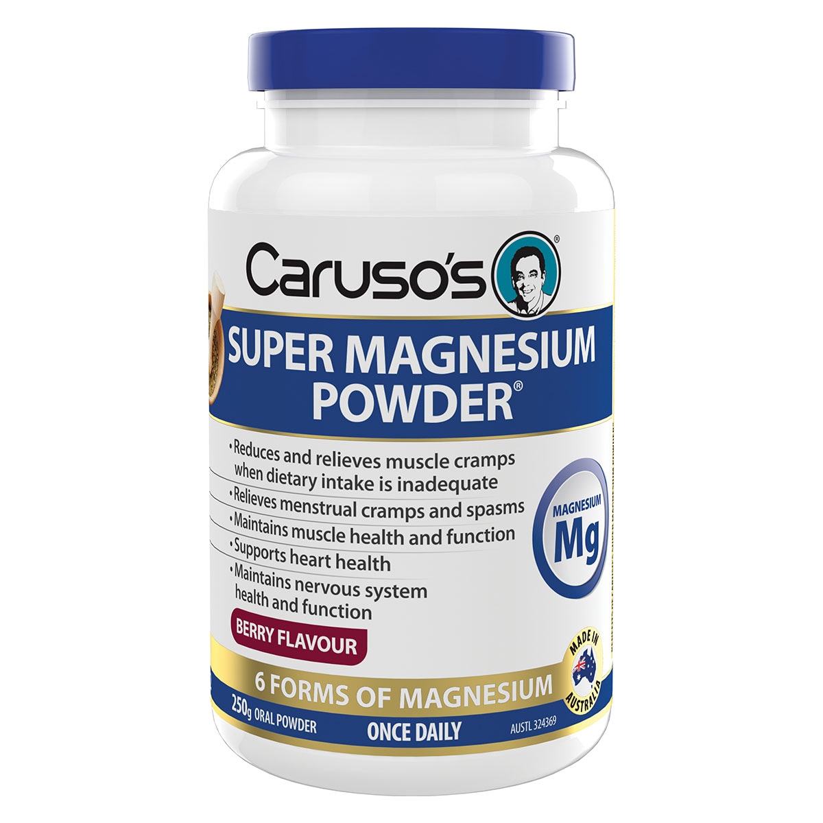 Carusos Super Magnesium Powder Berry 250g