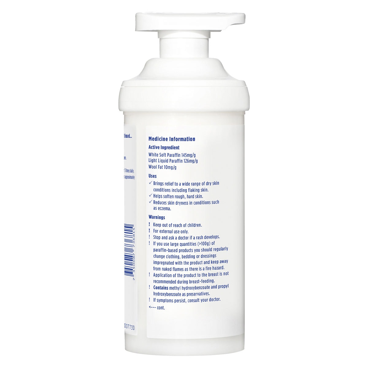 E45 Dermatological Cream for Dry Skin Pump 500g