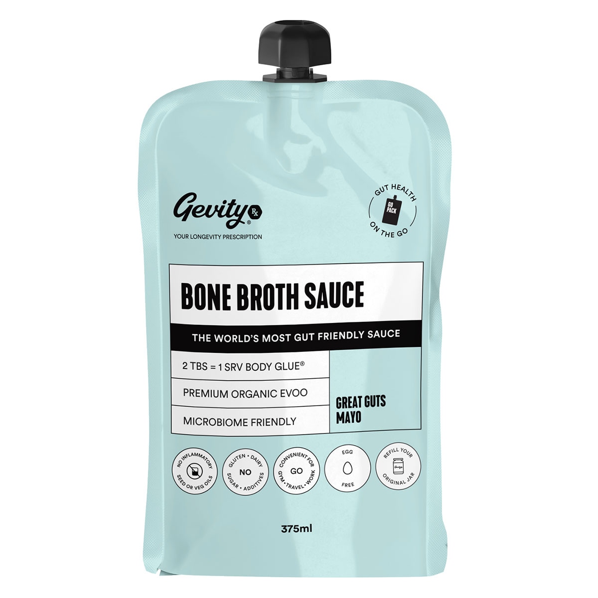 Gevity Rx Bone Broth Sauce Great Guts Mayo 375ml