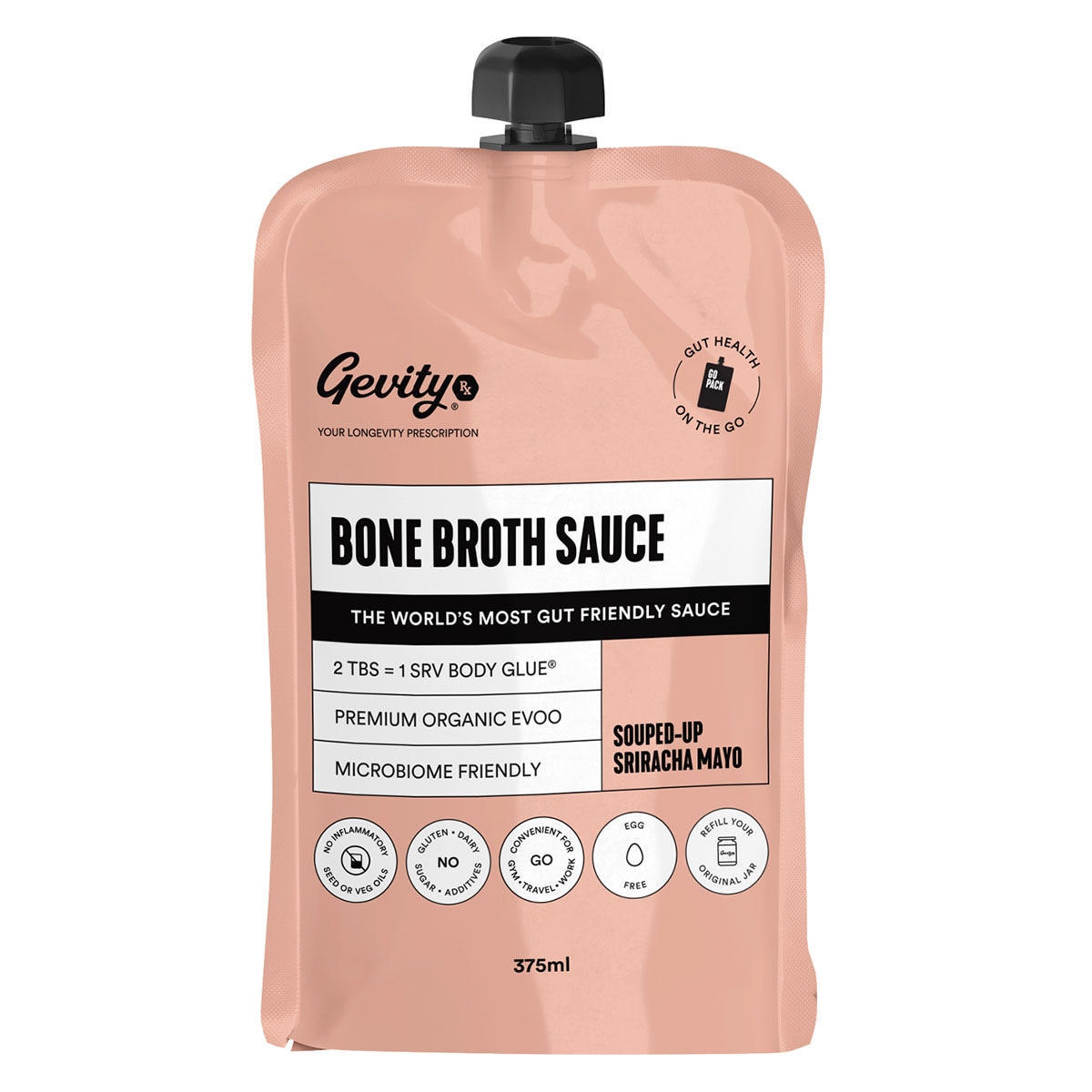 Gevity Rx Bone Broth Sauce Souped-Up Sriracha Mayo 375ml