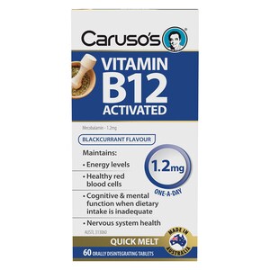 Carusos Vitamin B12 Activated Quick Melt 60 Tablets