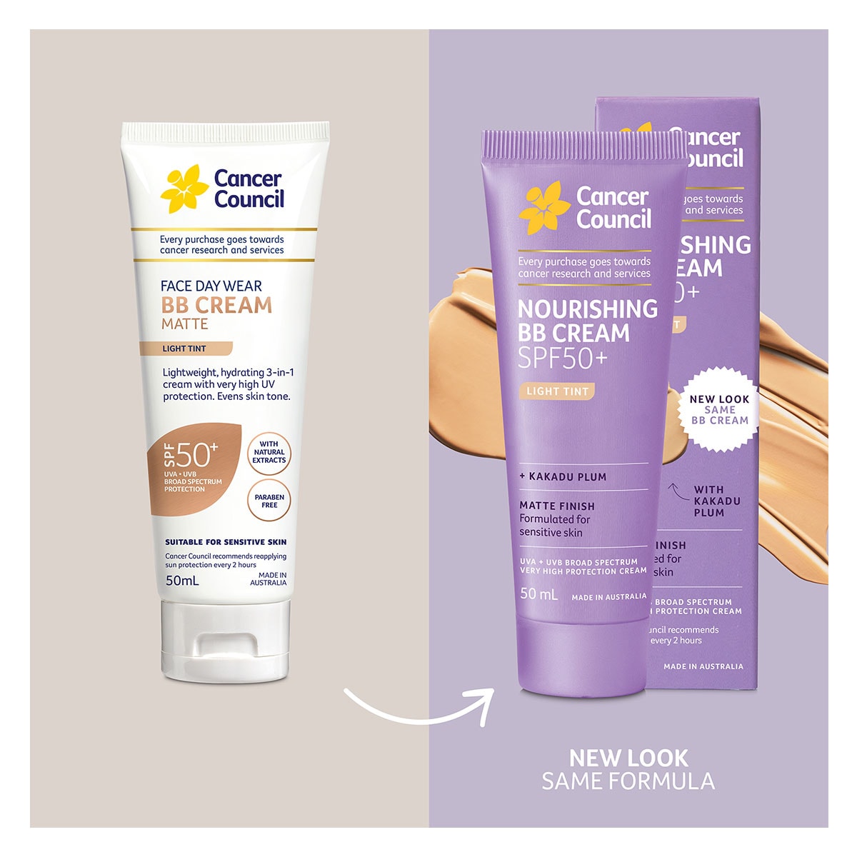 Cancer Council Face Day Wear BB Cream Light Tint SPF50+ 50ml