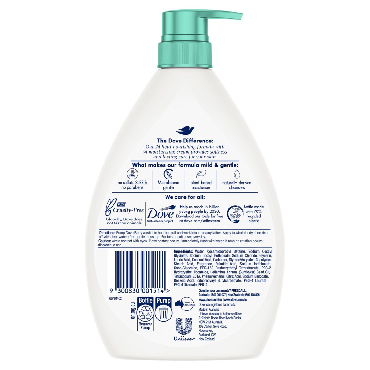 Dove Bodywash Sensitive 1L