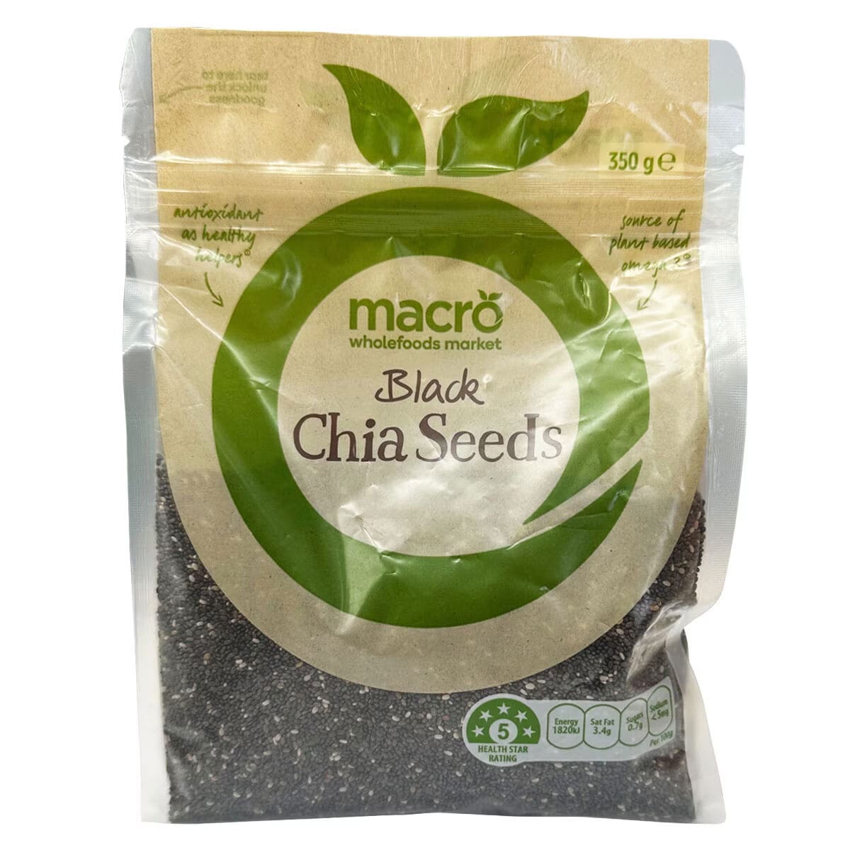 Macro Black Chia Seeds 350g