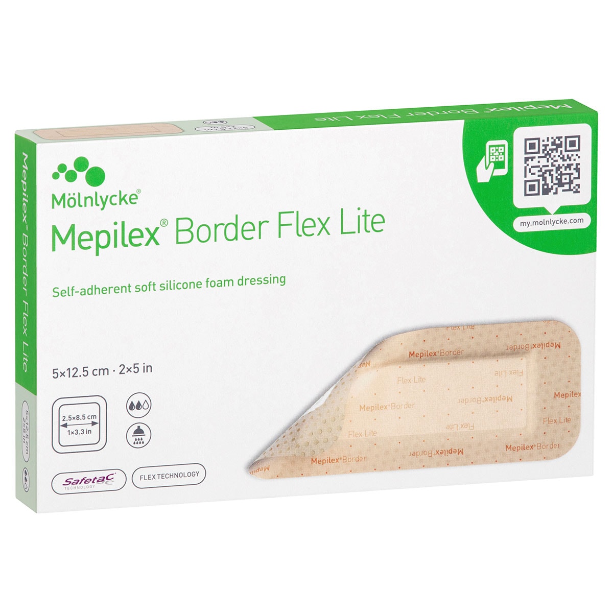 Mepilex Border Flex Lite Wound Dressing 581100 5cm x 12.5cm 5 Pack