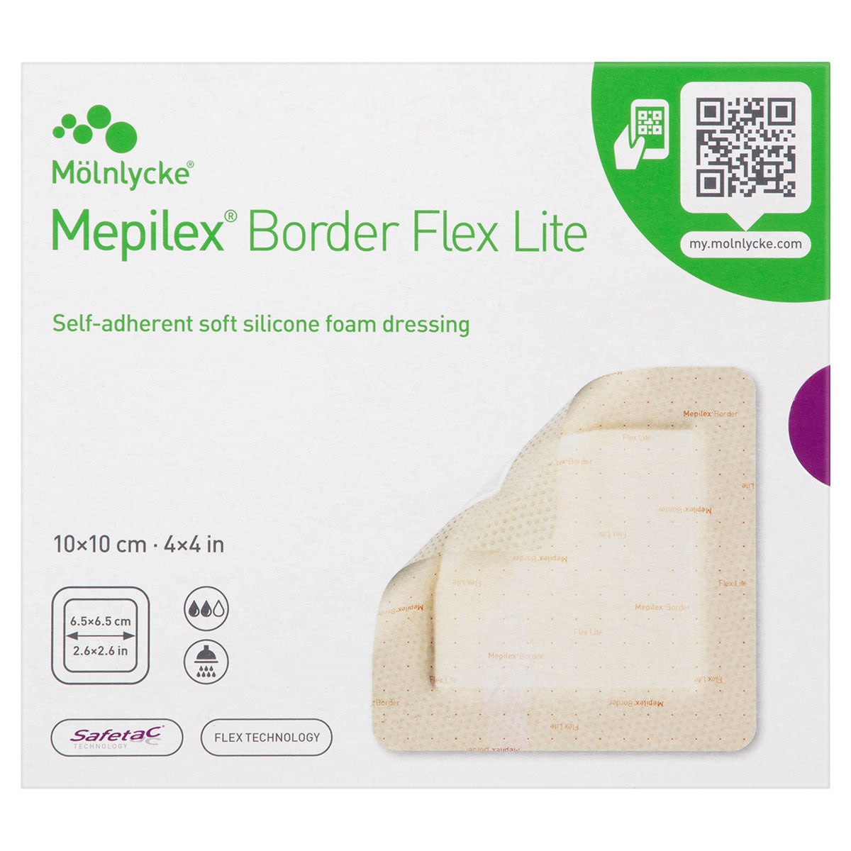 Mepilex Border Flex Lite Wound Dressing 581300 10cm x 10cm 5 Pack