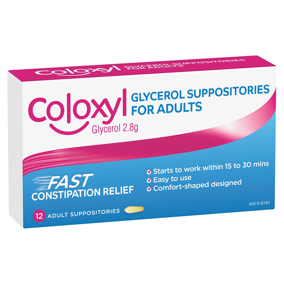 Coloxyl Adult Glycerol Suppositories 12 x 2.8g