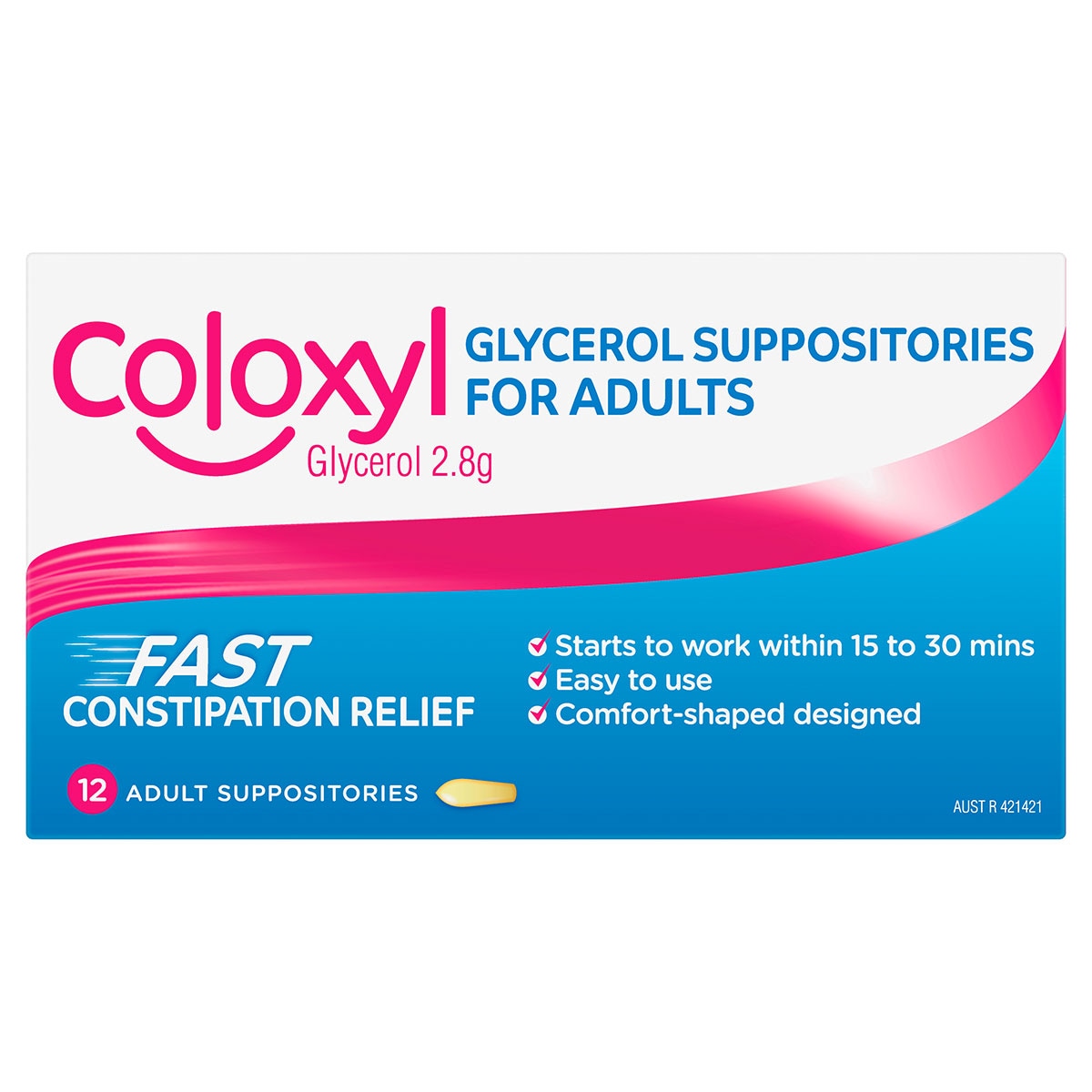 Coloxyl Adult Glycerol Suppositories 12 x 2.8g