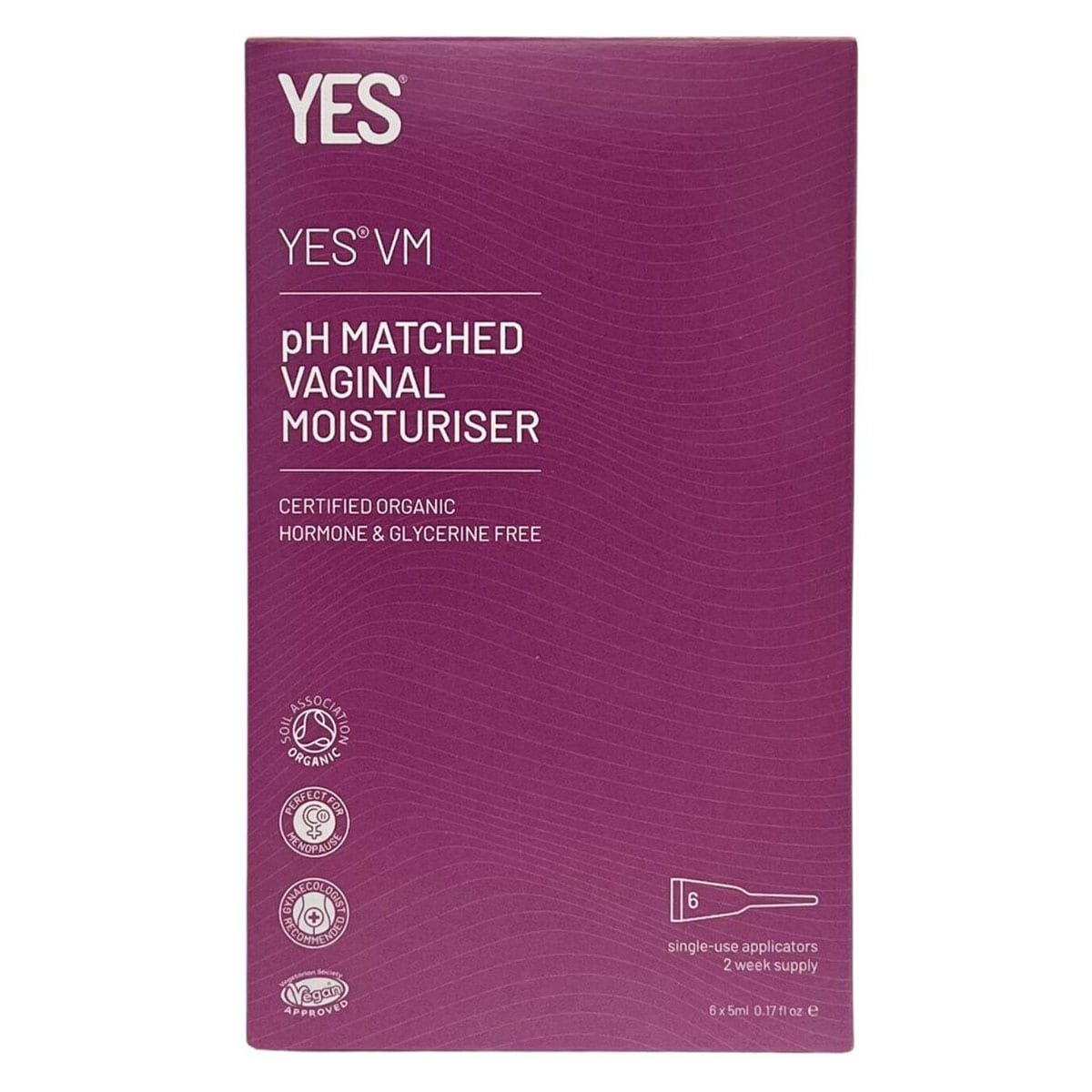 Yes Organic Lubricants VM Vaginal Moisturiser Applicators 5ml x 6 Pack