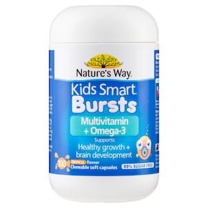 Natures Way Kids Smart Bursts Multivitamin + Omega-3 100 Capsules