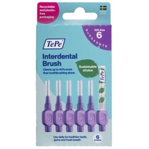 TePe Interdental Brush 1.1mm Purple 6 Pack