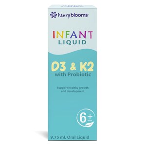 Henry Blooms Infant Liquid D3 & K2 with Probiotic 9.75 ml