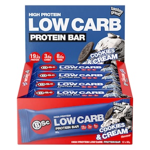 BSc High Protein Low Carb Bar Cookies & Cream 12 x 60g