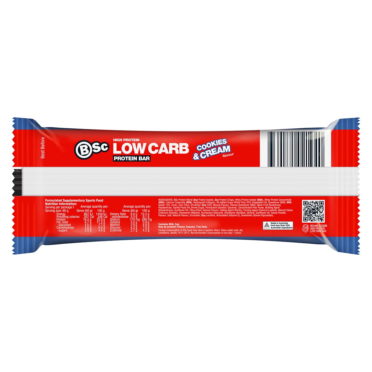 BSc High Protein Low Carb Bar Cookies & Cream 12 x 60g