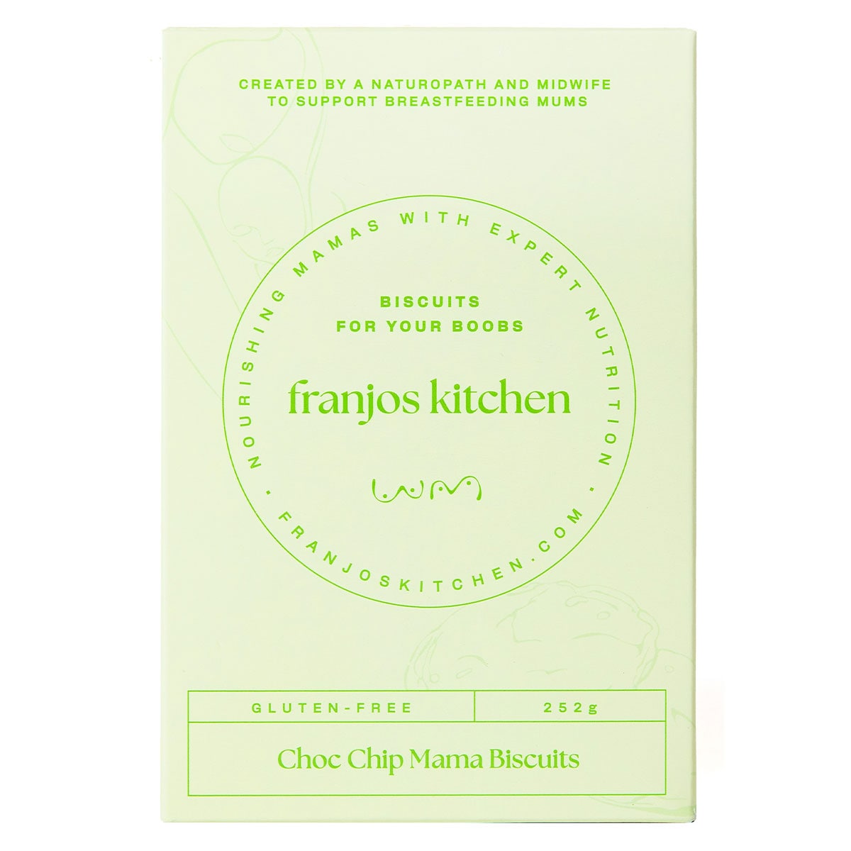 Franjos Kitchen Gluten Free Lactation Biscuits Choc Chip 250g