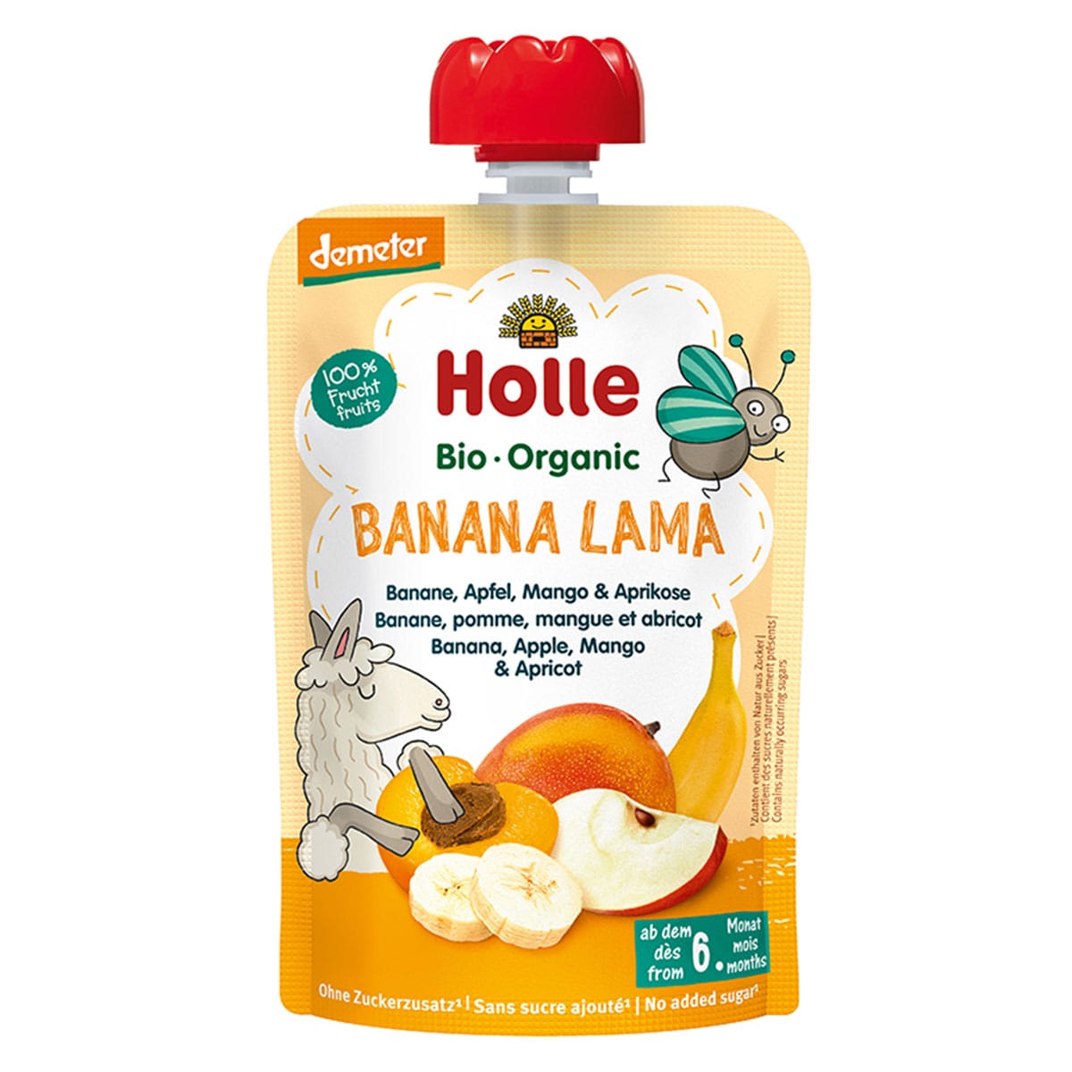 Holle Organic Banana Lama - Banana Apple Mango & Apricot Puree 100g