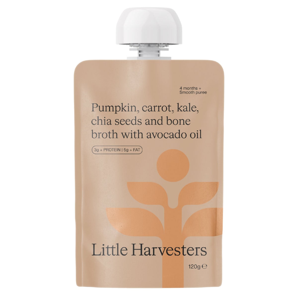 Little Harvesters Pumpkin and Kale Puree Pouch 4months+ - 120g