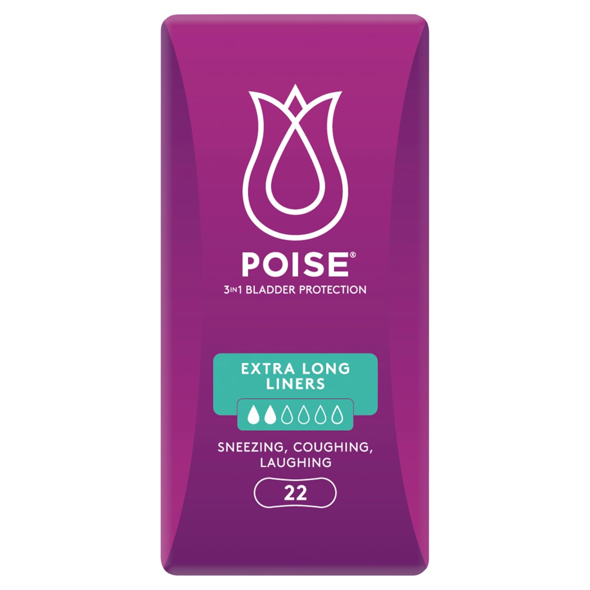 Poise Liners Extra Long 22 Pack