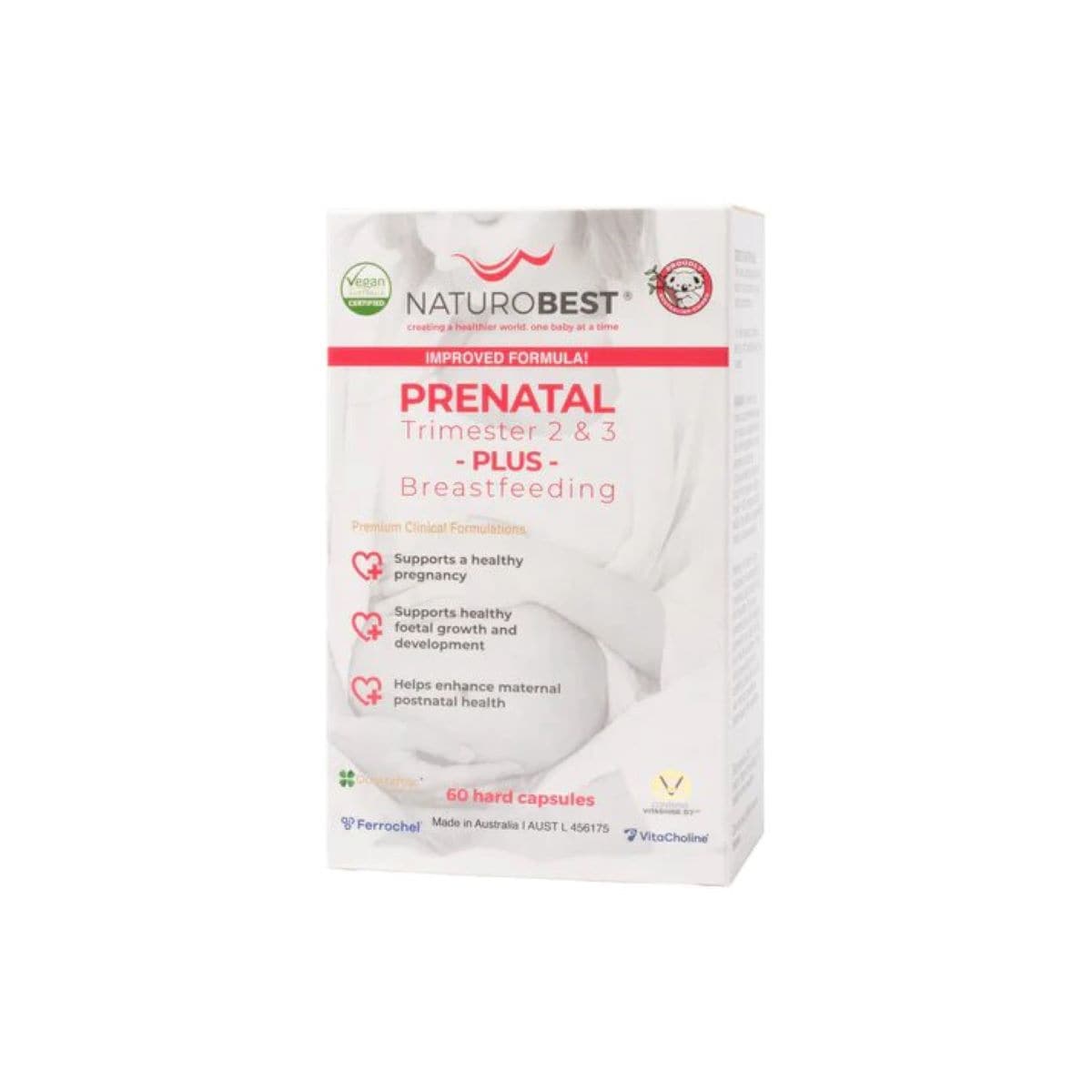 NaturoBest Prenatal Trimester 2 & 3 Plus Breastfeeding 60 Capsules | Healthylife Australia