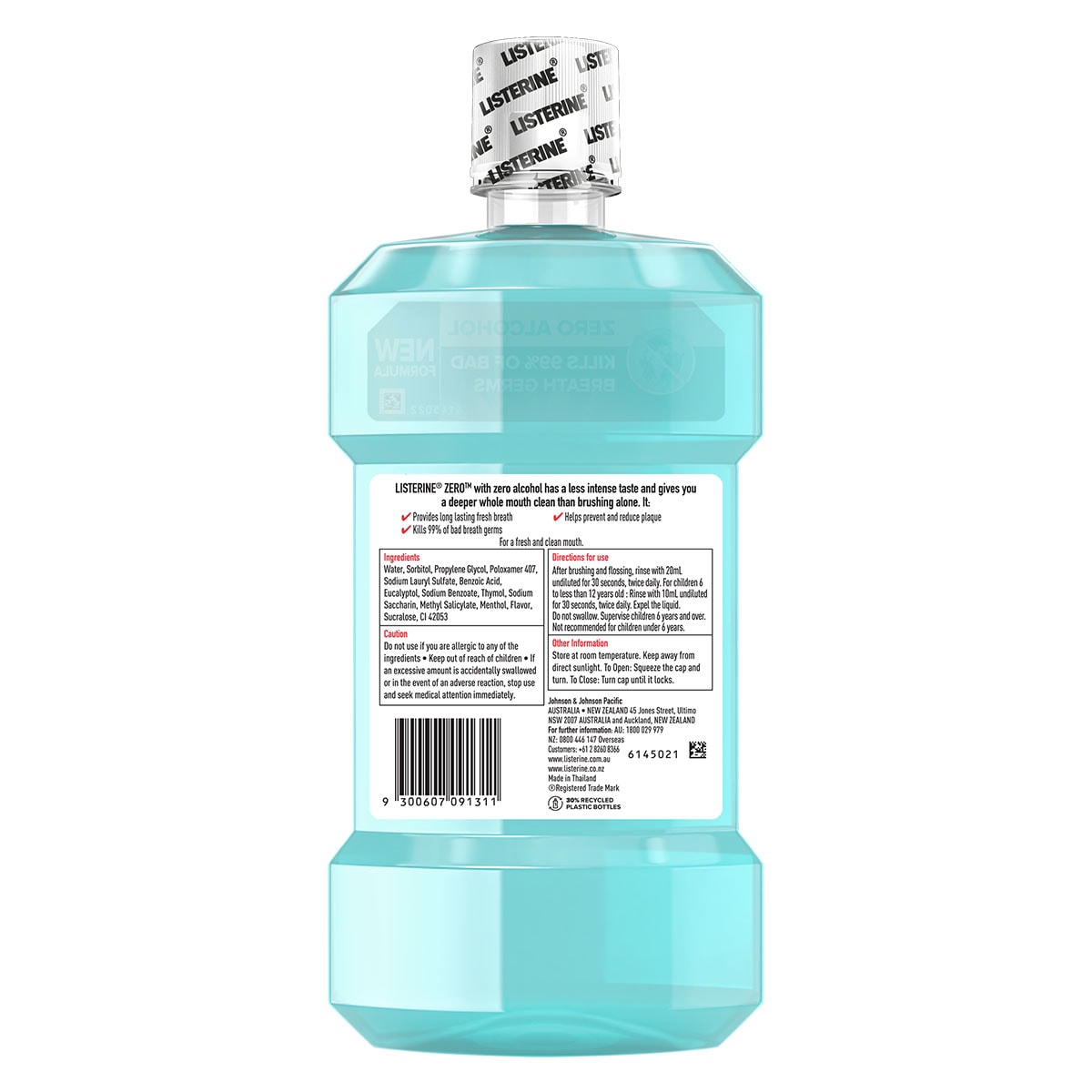 Listerine Zero Alcohol Antibacterial Mouthwash 750ml