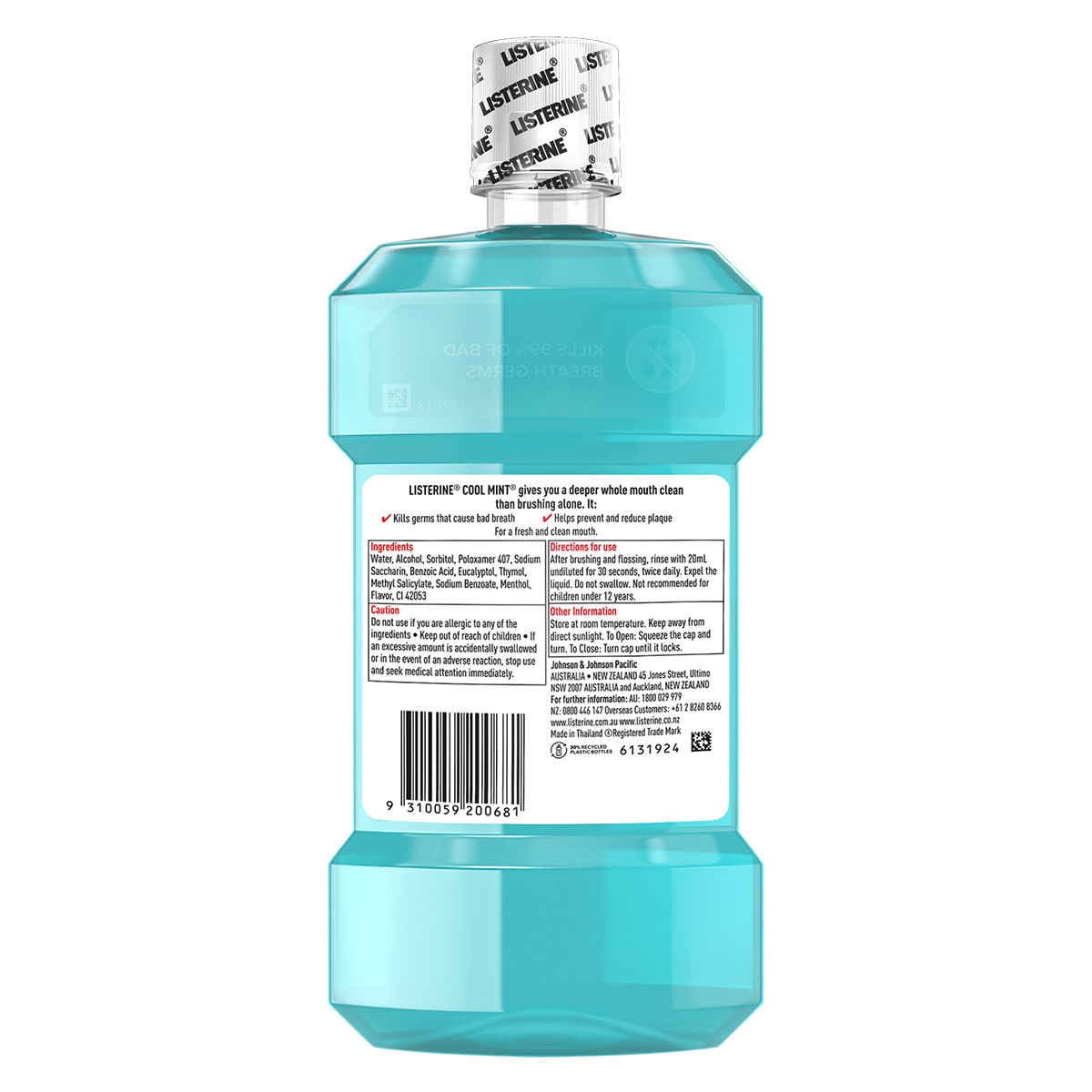 Listerine Cool Mint Antibacterial Mouthwash 500ml