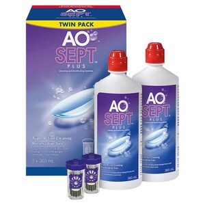 AoSept Plus Lens Solution 2 x 360ml + 1 Lens Case