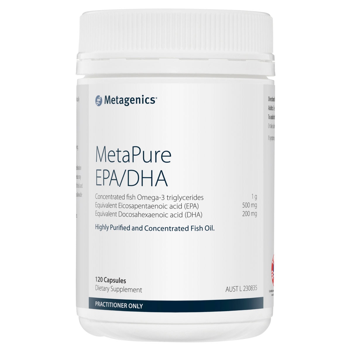Metagenics OmegaGenics High Strength EPA/DHA Fish Oil 120 Capsules