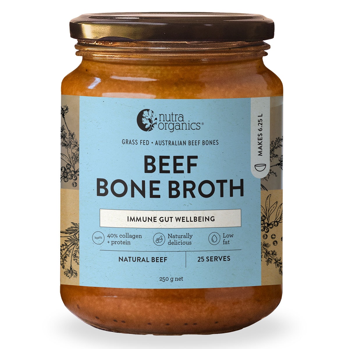 Nutra Organics Beef Bone Broth Concentrate - Natural Beef 250g