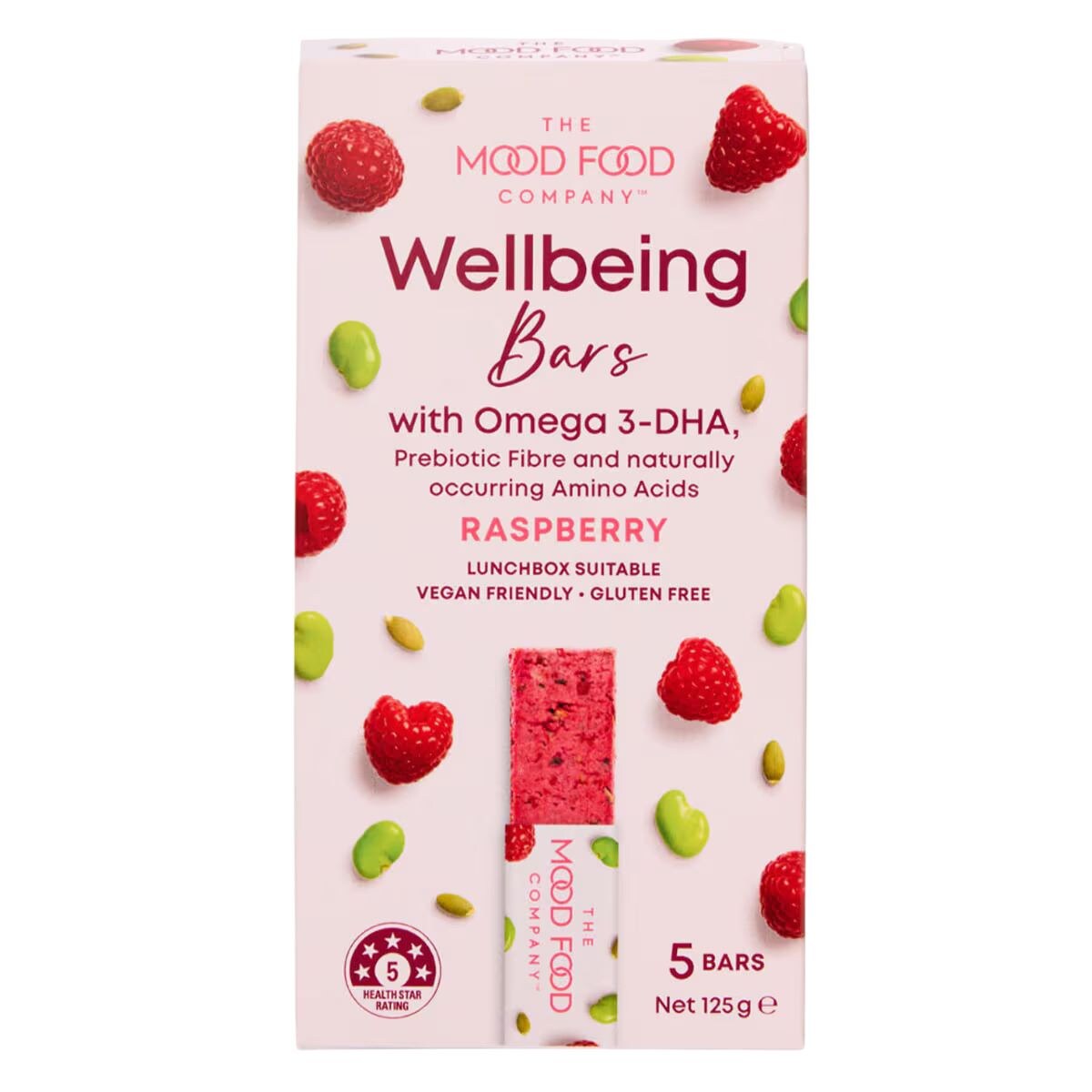 The Mood Food Company Wellbeing Bars Strawberry - 5 Pack