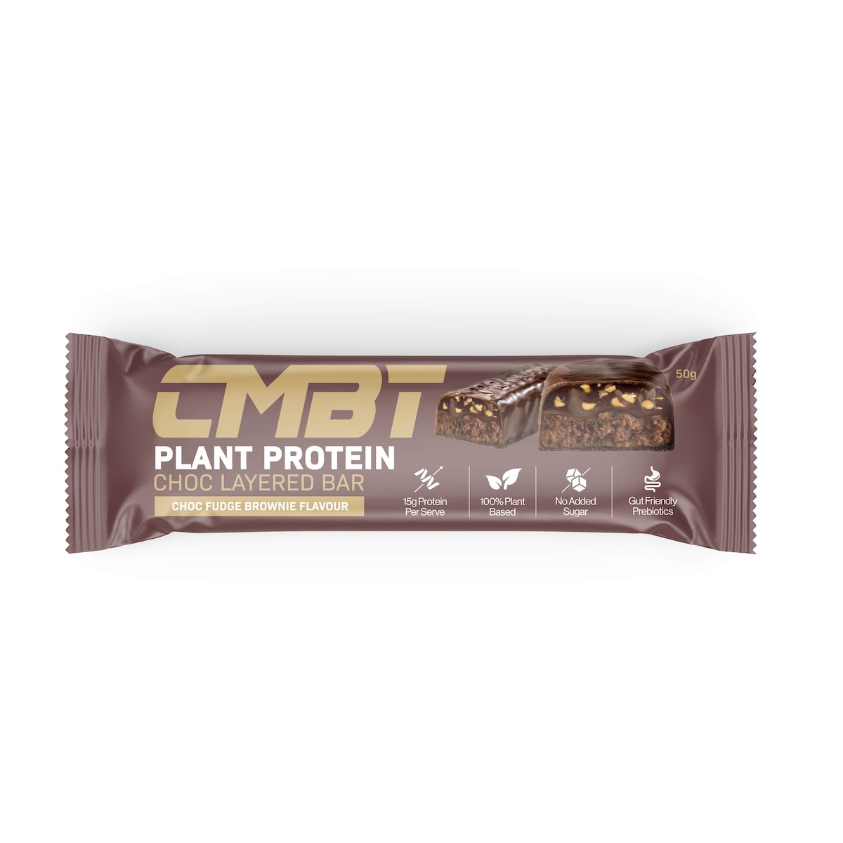 CMBT Layered Plant Protein Bar - Chocolate Fudge 12 x 50g