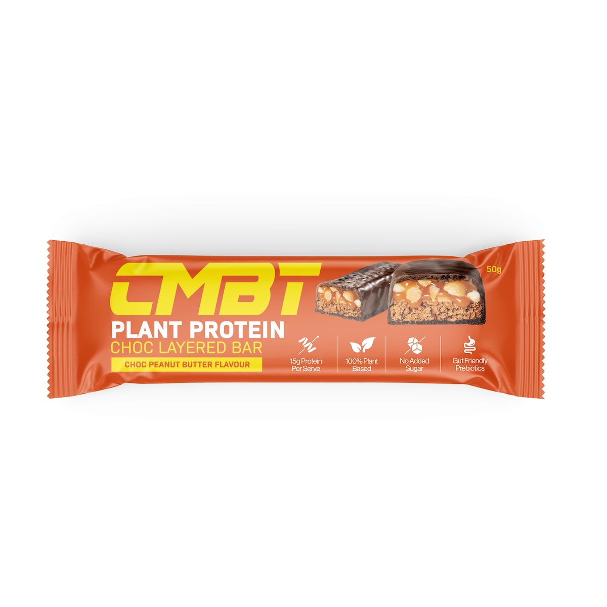 CMBT Layered Plant Protein Bar - Choc Peanut butter 12 x 50g