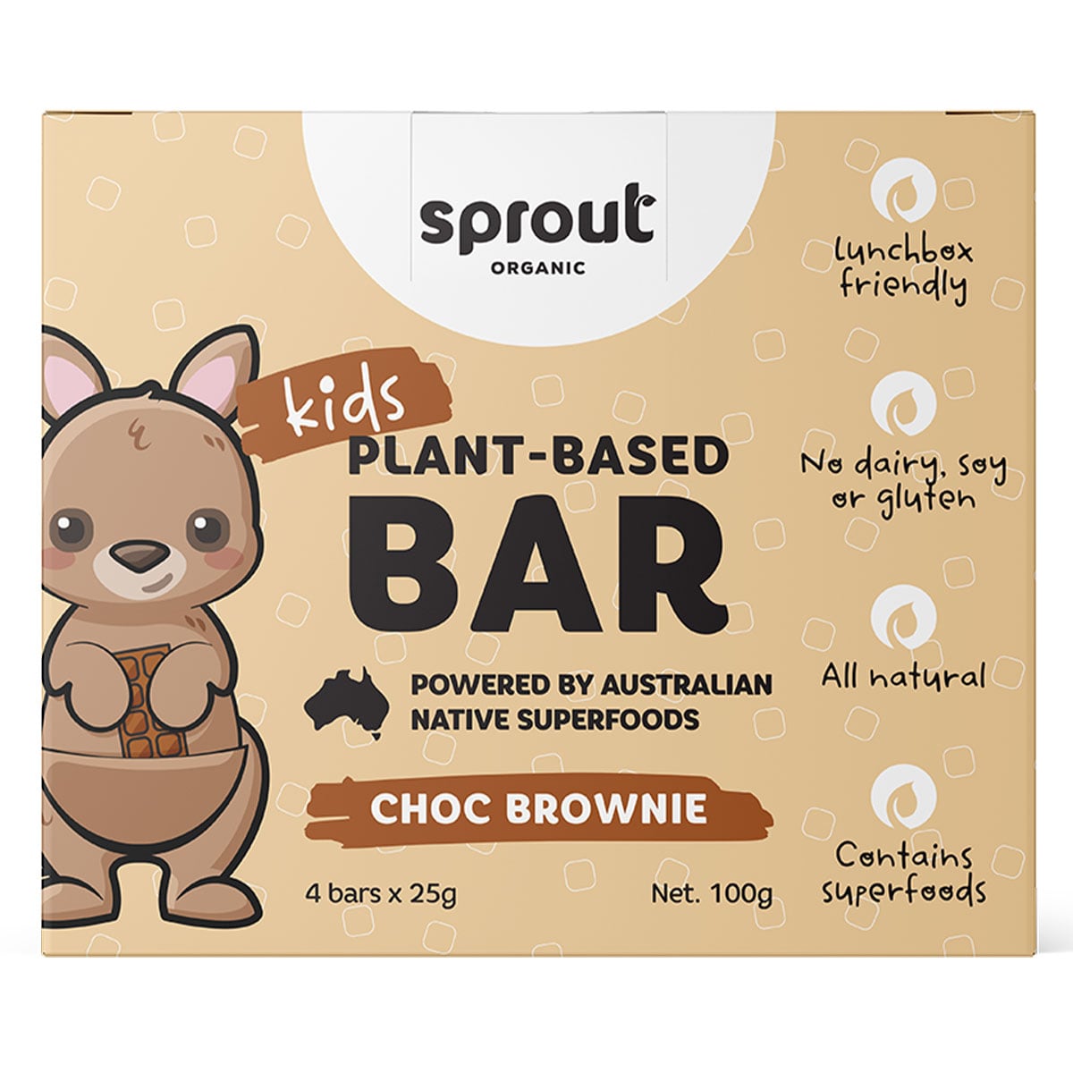 Sprout Organic Kids Plant Based Choc Brownie Bars 4 Pack