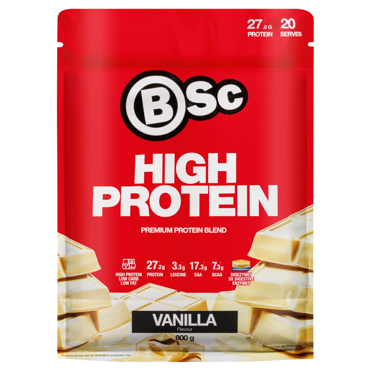 BSc Body Science High Protein Powder Vanilla 800g Australia