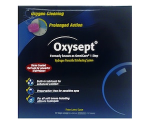 Oxysept Hydrogen Peroxide Disinfecting System 240ml x 3 Plus 72 Tablets