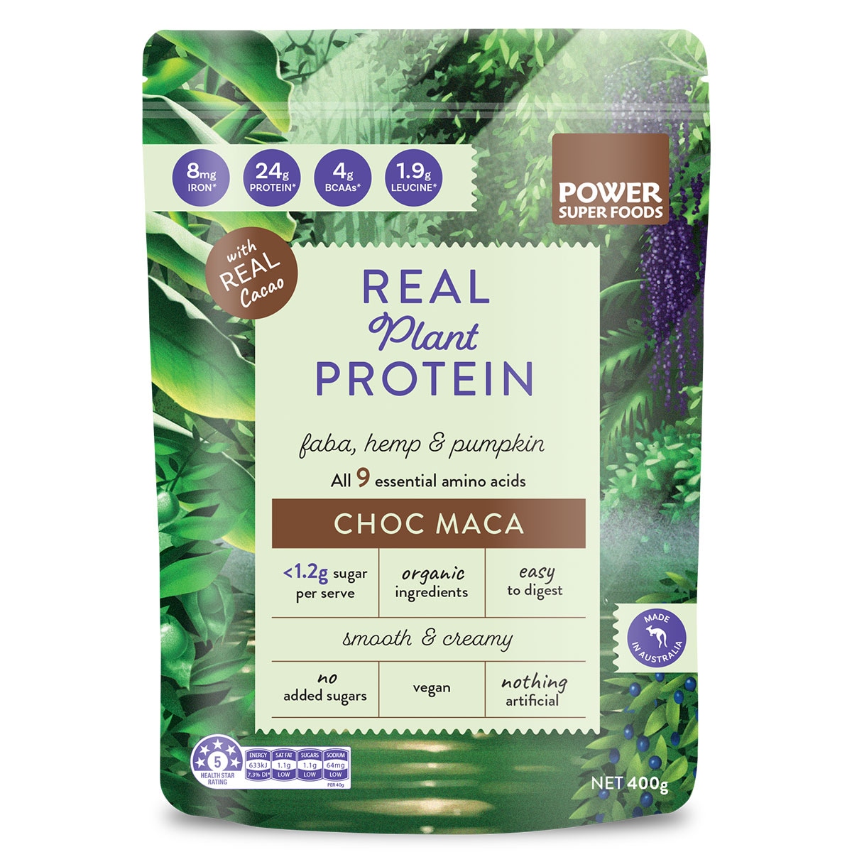 Power Super Foods Real Plant Protein Chocolate Maca 400g