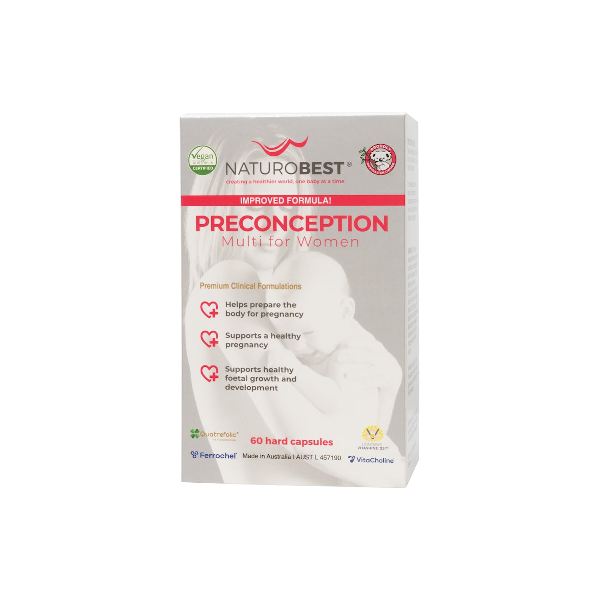 NaturoBest Preconception Multi for Women 60 Capsules | Healthylife Australia