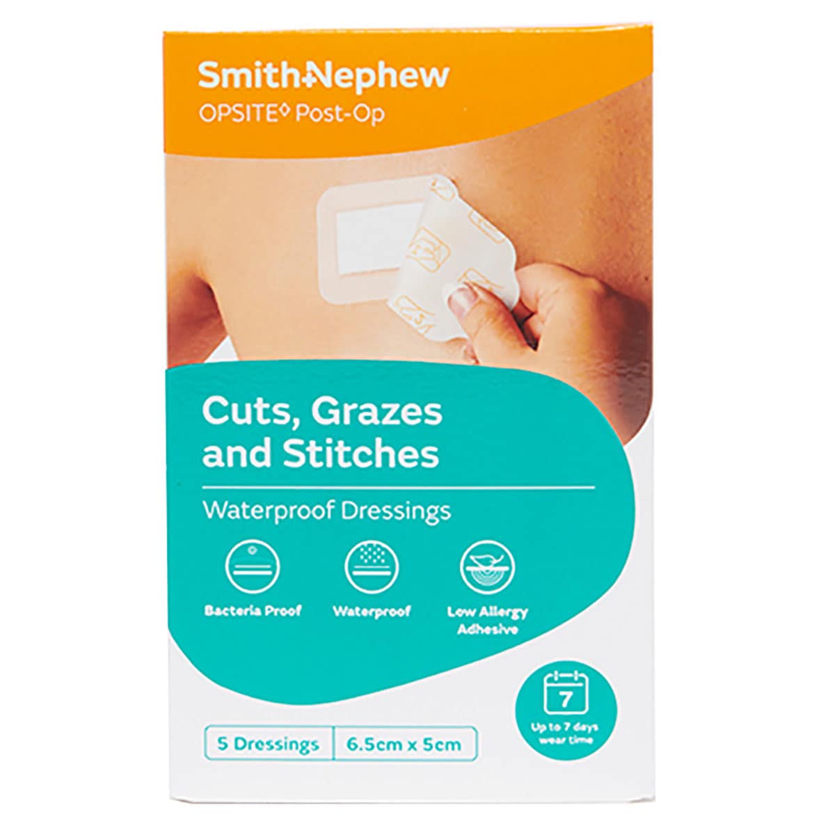 Opsite Post-Op Waterproof Dressing 6.5cm x 5cm 5 Pack by Smith & Nephew