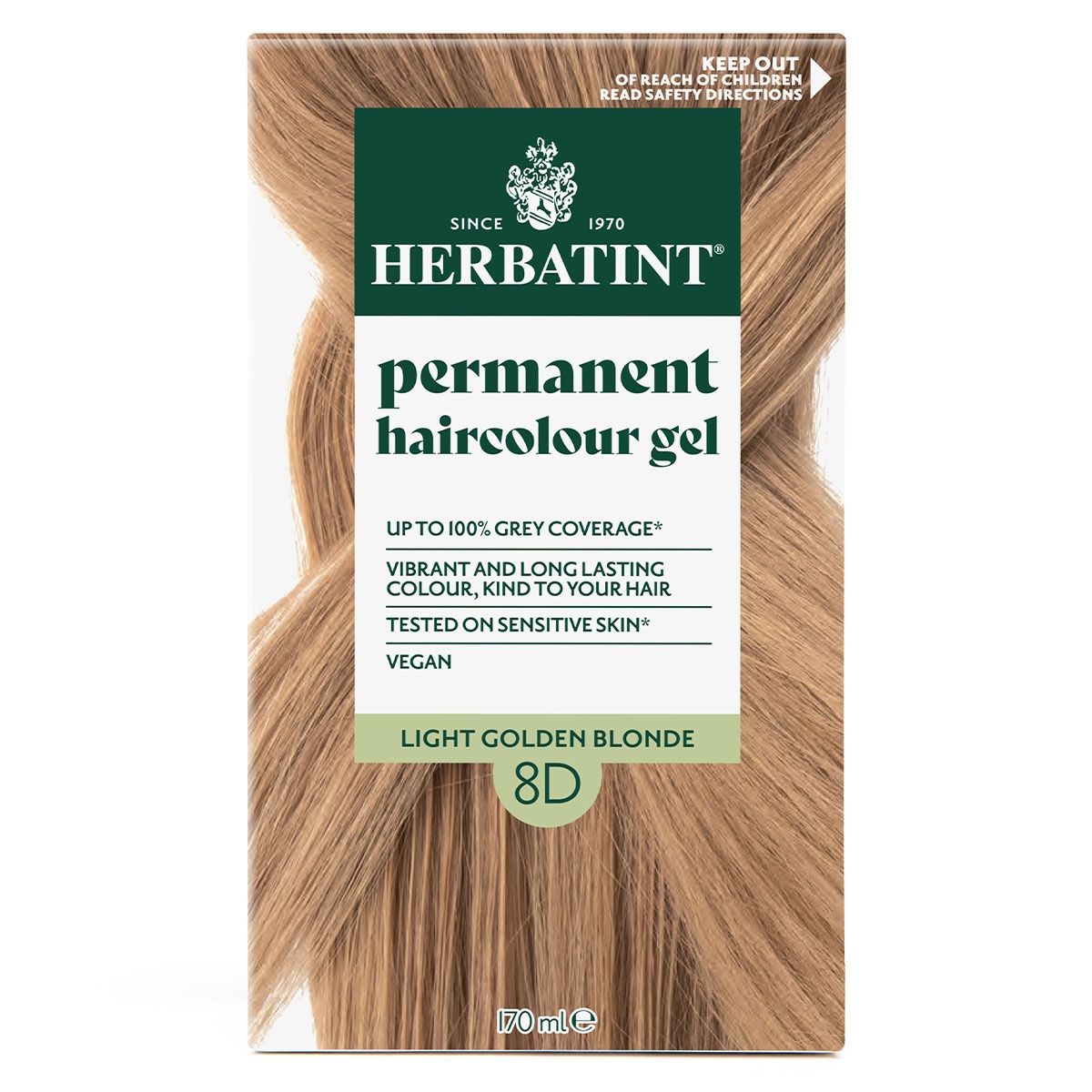 Herbatint Permanent Hair Colour Gel 8D Light Golden Blonde 170ml