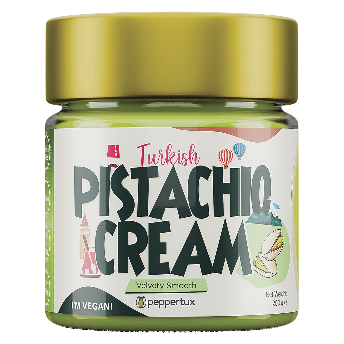 Peppertux Farm Vegan Turkish Pistachio Cream Spread 200g