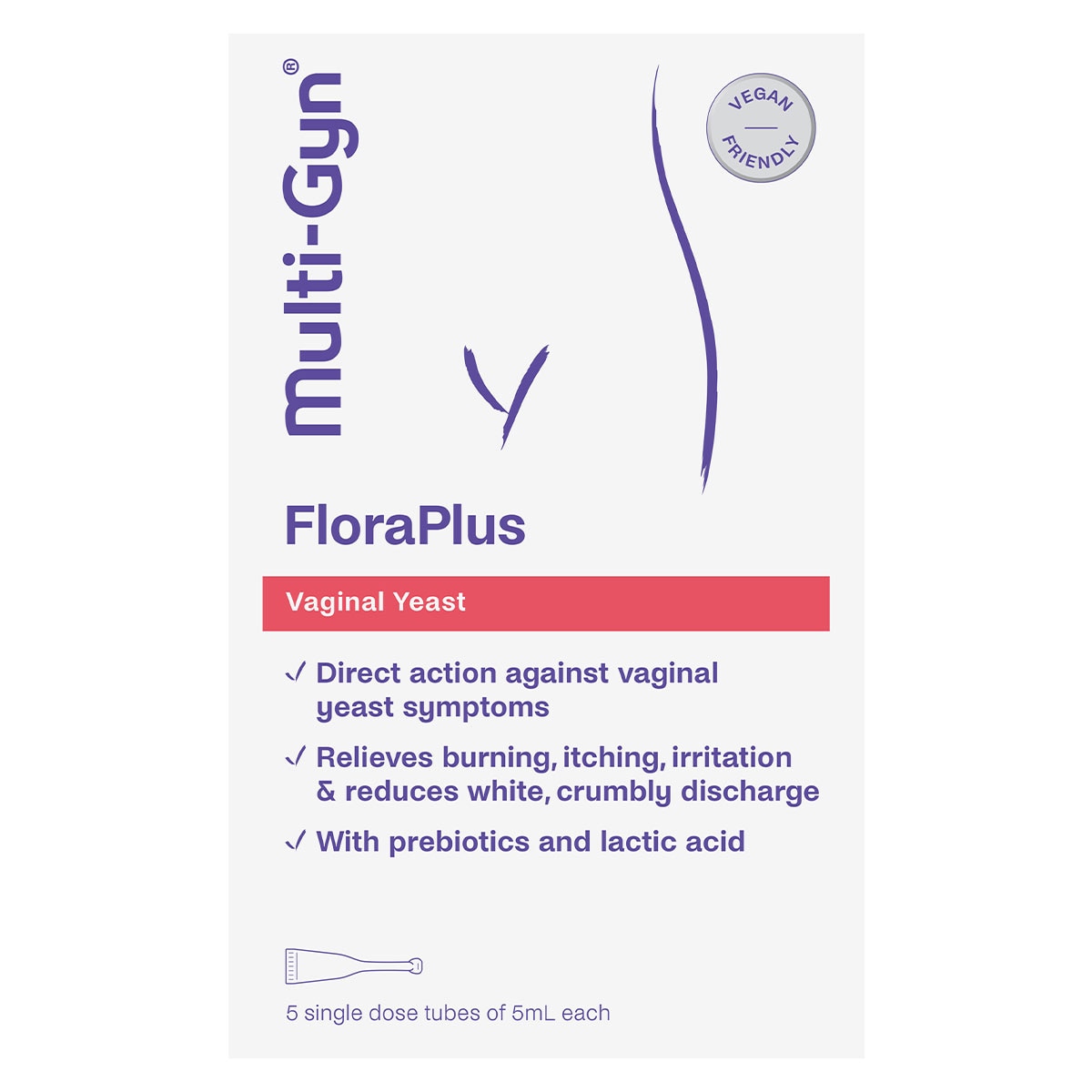Multi-Gyn Flora Plus Tubes For Vaginal Yeast 5 x 5ml