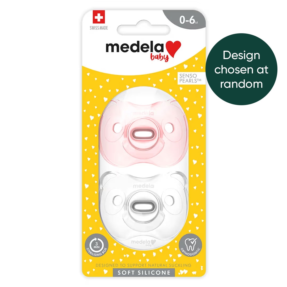 Medela Baby Soft Silicone Soothers 0-6 months - 2 Pack Assorted Colours